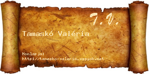 Tamaskó Valéria névjegykártya